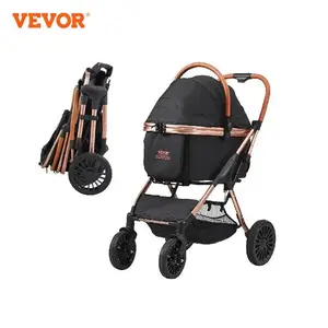 Pet Stroller Basket Detachable Carrier for Small to Medium Dogs