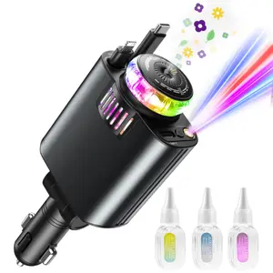 Fragrant car air freshener, car charger with starlight essential oil diffuser, rapid car charger, extendable USB-C car adapter compatible with iPhone 16/16 Pro Max/15/14/13/12/11. Essential for road trips and motoring adventures.