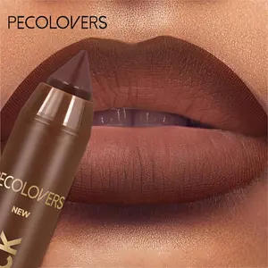 1pc Matte Lip Liner & Lipstick, Silky Texture, All-Day Moisturizing Comfortable Wear, Waterproof Sweat-Resistant No Smudge No Stick Cup, Easy Perfect Lip Shaping & Contouring, Retractable Rotatable Portable Stick, Beauty Enthusiasts, Stage Makeup