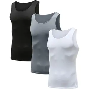 Men's 3/5 Pack Sleeveless Compression Tank Top, Cool Dry Base Layer Muscle Shirts for Gym Workout Running BasketballGift