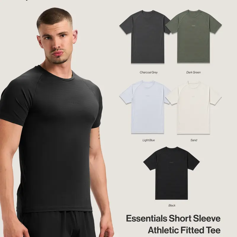 Haus | Essentials Breathable Short Sleeve Athletic Fitted Tee | All-Day Performance