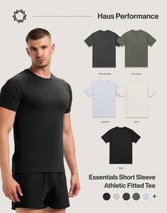 Haus | Essentials Short Sleeve Athletic Fitted Tee