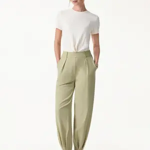 Stretch Linen-Like Wrinkle-Resistant Tapered Pant - Desert Sage Green ILQ