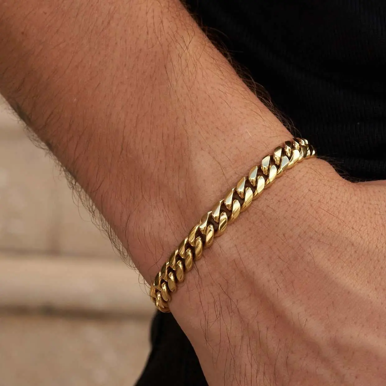 GLD 8mm Miami Cuban Link Bracelet in Yellow Gold - Perfect Gift