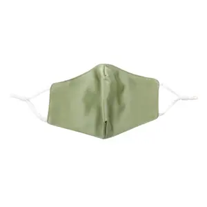 OIDEA Silk Face Mask Double-Layer Breathable Dust Mask with Adjustable Cord, Washable & Reusable, Green