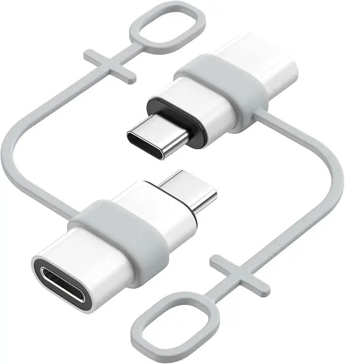 MoKo Lightning to USB-C Adapter for iPhone Duo 18 17 16 15, Charge Only, 2-Pack, White, Secure & Durable Design, Efficient Charging & Data Transfer, Compatible with iPhone & Samsung Galaxy