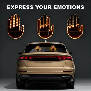 LED Hand Gesture Car Light with Remote Control, Rechargeable Funny Back Window Finger Sign Light, Road Rage Calm Ambient Lighting, Cool Car Truck Gadgets & Novelty Gift Car Accessories