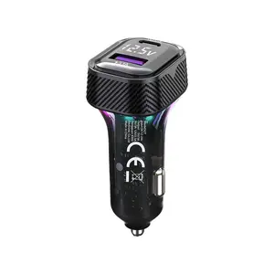 Pd30w Fast Car Charger, Dual Port Charger with Colorful Ambiance Lights, PD and USB Charging, Ca Prop 65 Compliant