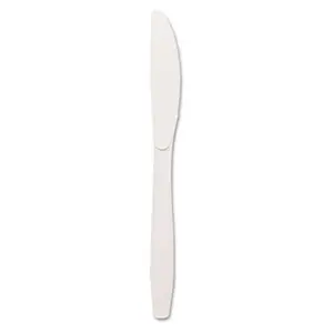 Dixie Plastic Tableware- Heavy Mediumweight Knives- White- 1000/Carton