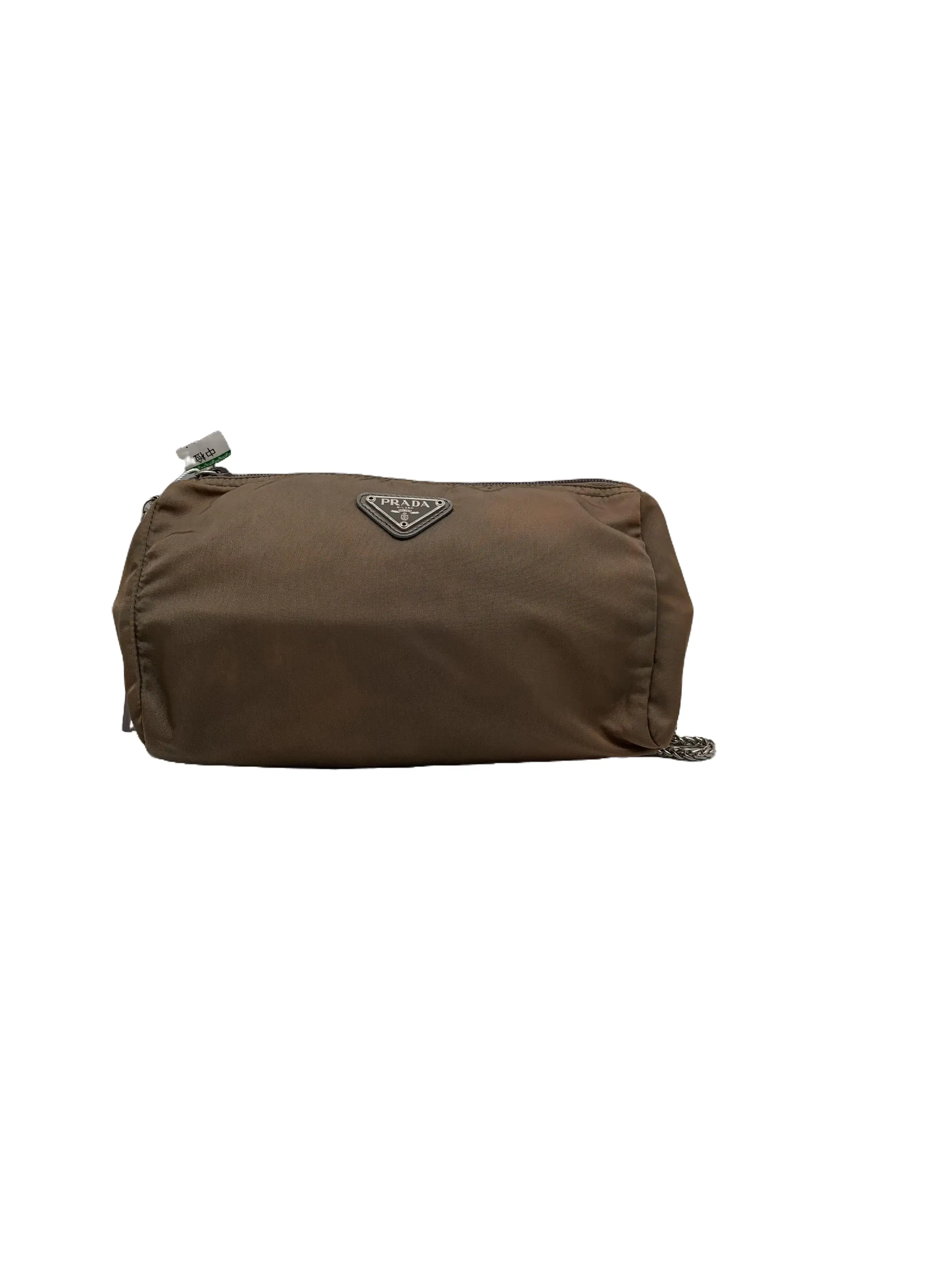 Pre-owned PRADA Brown Zipper Cosmetic Single Shoulder Purse/YW06110927/0927