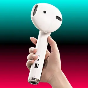 Wireless Earphone Shape Speaker, USB Charging Support Microphone Fm Radio TF Card Multifunctional Wireless Speaker, Portable Bluetooth-compatible Audio Device,Dad Gifts