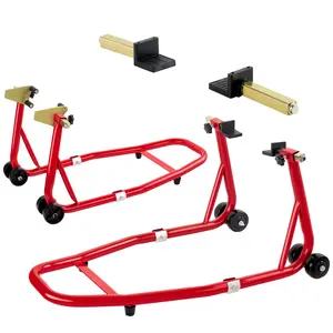 Universal Motorcycle Lifting Stands 900 Lbs Capacity Front and Rear Wheels Lift with U and L Adjustable Swingarm Spool Heavy Duty for BMW Suzuki Yamaha Honda Kawasaki