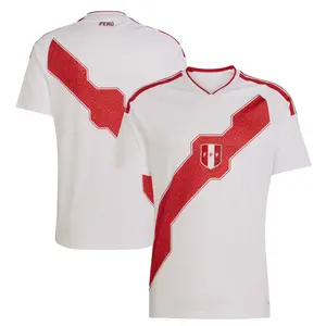 Peru National Team Soccer Jersey 2026 Home Away FPF White Red Diagonal Inca Maze Pattern Men Women Fan Shirt Loose Casual Streetwear Sport Fall Winter Spring Tee