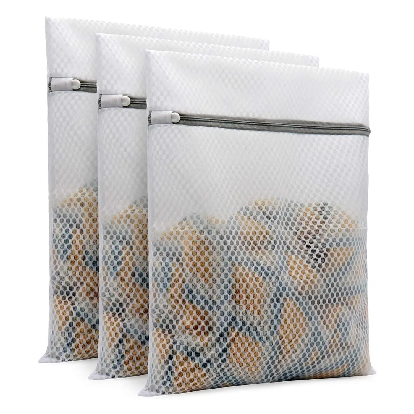 Durable Honeycomb Mesh Laundry Bags for Delicates, 3-Pack Medium Size 11.8x15.7 Inches, Ideal for Washing Delicate Items Safely, Laundry Accessories