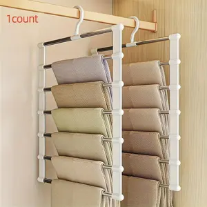 Foldable Pants Organizing Hanger, Multi-Layer Stainless Steel, Foldable Clothes Hanger for Home Wardrobe, Multifunctional Home Organizer