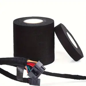 1pc 590.55inchHigh Temperature Resistance Adhesive Cloth Tape For Cable Harness PVC Car Auto Heat Sound Isolation