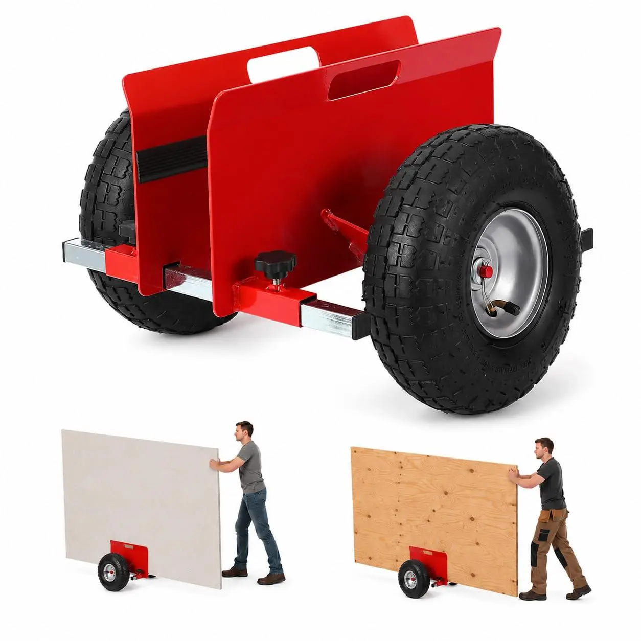 Garvee CuisinSmart Panel Dolly 700 LBS, Drywall Cart with 10-Inch Pneumatic Wheels