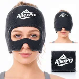 Migraine Relief Ice Head Wrap with Slide-Up Eye Mask - 360° Cooling Compression Cap for Hangover, Headache, Tension & Stress Relief - Hot & Cold Therapy Head Wrap for Relaxation and Better Sleep, Perfect Gift