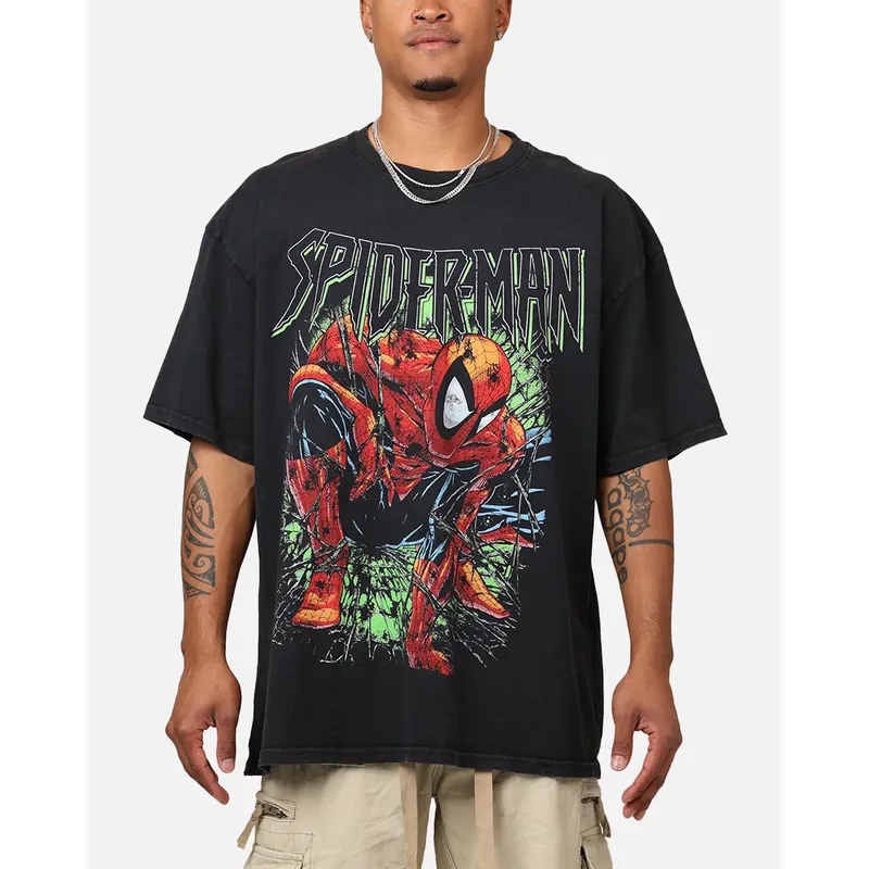 Marvel Spider-Man T-Shirt Black Acidwash