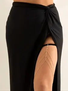 Women's Sexy Snake Pendant Crystal Chain Multi-Layer Charm Thigh Chain Body Jewelry, Fashion Hot Party Festival Personalized Costume Accessory