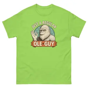 Regular Ole Guy | Funny Bigfoot Tee in Lime Green – STICKS 'N STONES™ Limited Edition Unisex classic tee