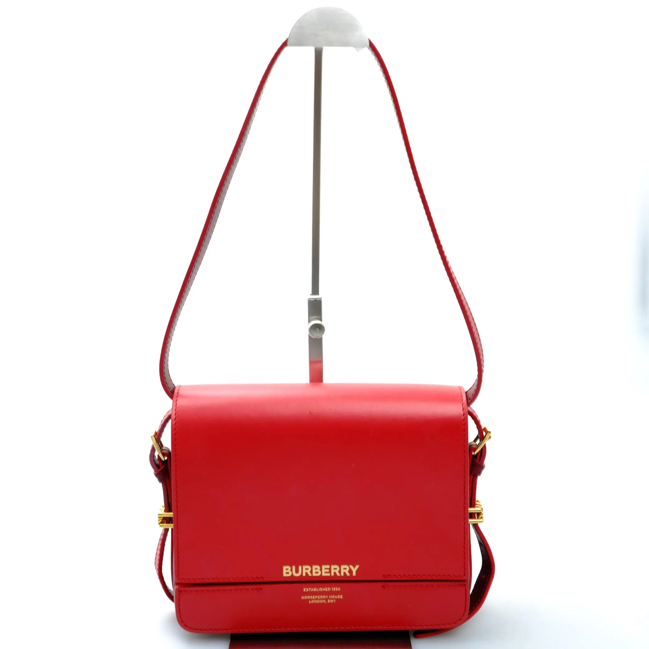 Pre-owned BURBERRY Grace Small Red Smooth Calfskin Crossbody Bag