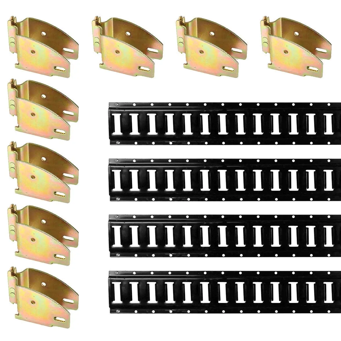 4' Black E track Kit - 4 Rails + Shelving Accessories- 12 Pcs 4' Black E track Kit - 4 Rails + Shelving Accessories- 12 Pcs