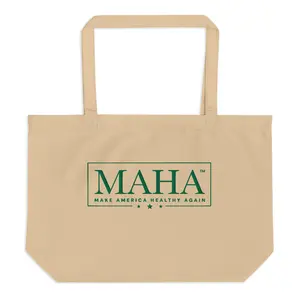 MAHA™ Stars Embroidered Large Organic Tote Bag