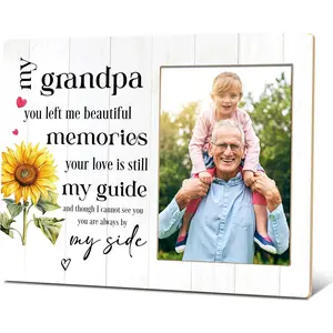 Grandpa Memorial Photo Frame, Memorial Gifts For Loss Of Grandpa, Bereavement Sympathy Picture Frame Gifts, In Loving Memory Frame For Home Office Decor, Funeral Condolence Gifts