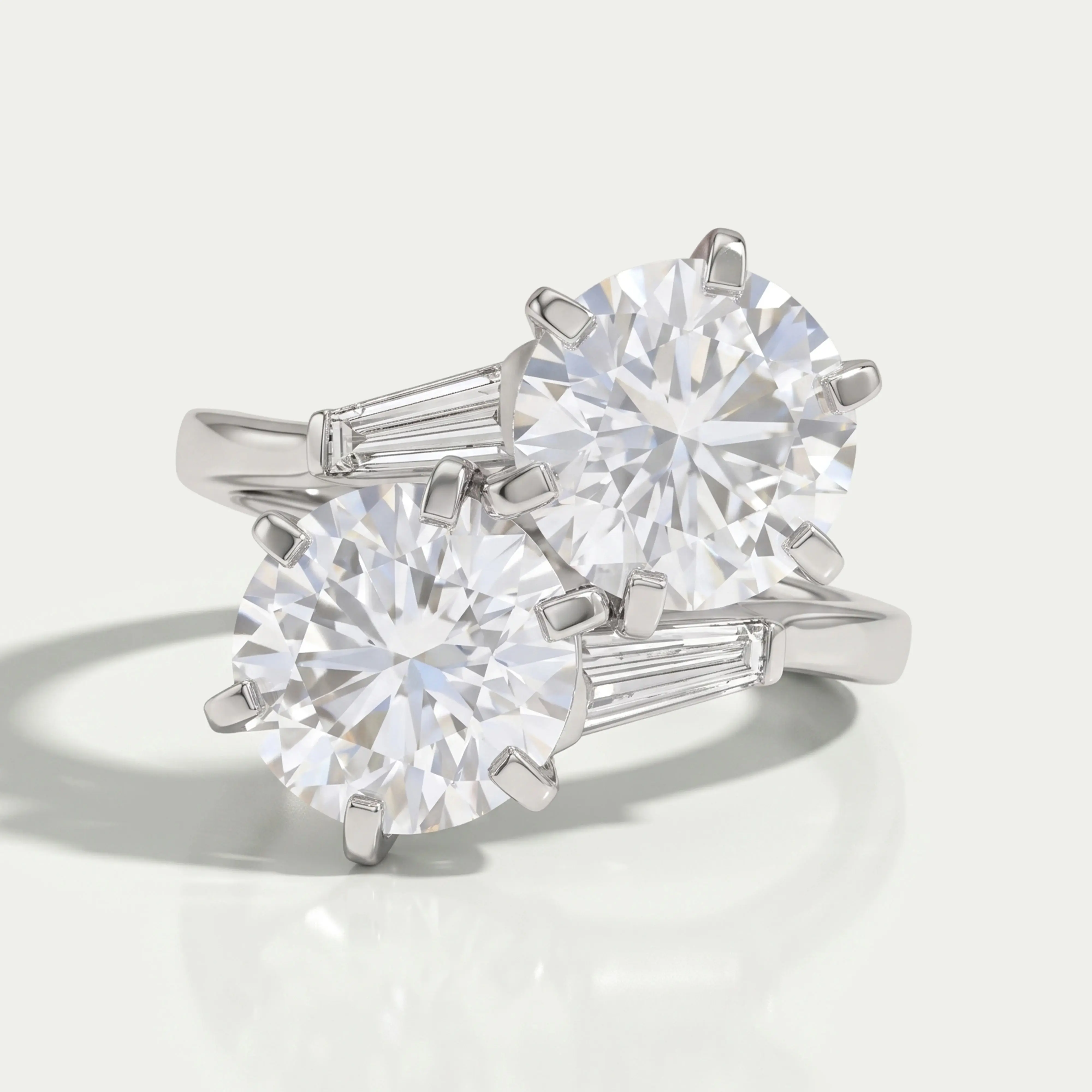 Round Lab Diamond Toi Et Moi Anniversary Ring