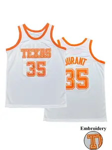 Men's Texas #35 Throwback Embroidered Basketball Jersey, Retro White College Basketball Jersey, Breathable Mesh Sports Shirt for Game Day, Casual Wear & Gifts
