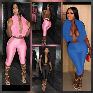 Capri Fur Pant set