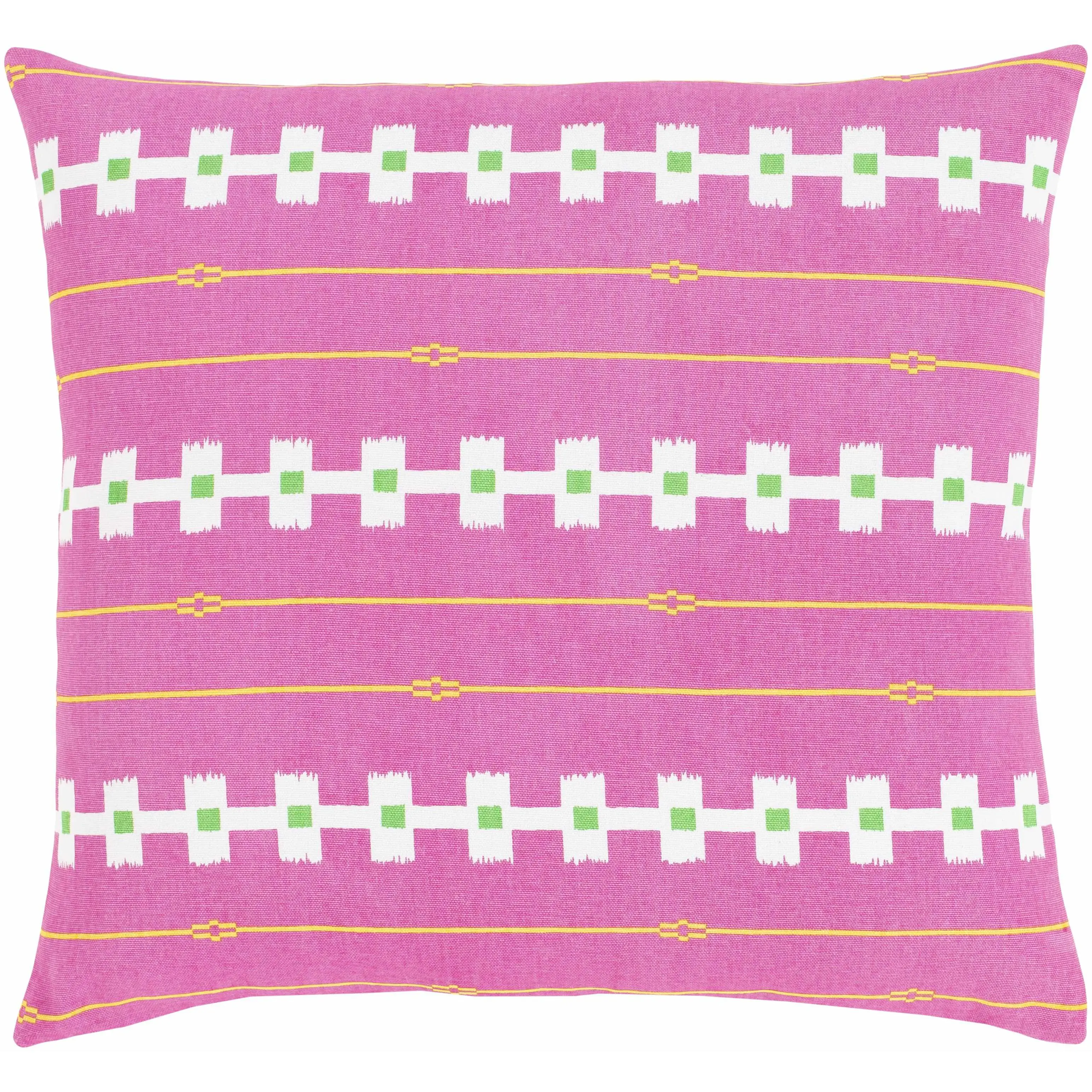Morann Pink Geometric Lines Accent Pillow - Modern Square Cozy Corner Decor, Fabric Textile Room Decor Cushion, Clearance