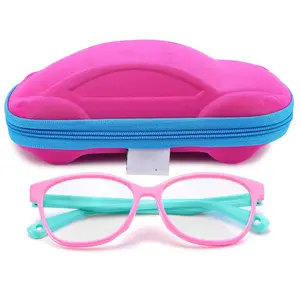 Z-SGL2   Blue Light Glasses for Kids Girls Boys with Cute Car Case, UV400 Protection, Anti Blue Ray Age3-12