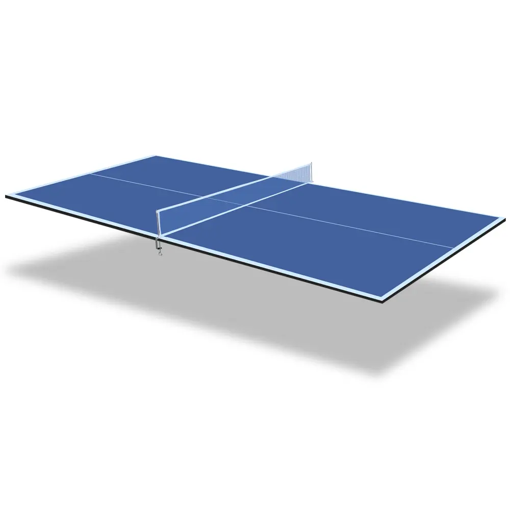 8ft Blue Mid-Size 12mm MDF Ping Pong Conversion Top, Foldable & Portable Indoor Table Tennis Table Top, Easy to Store, No Assembly Required, Single Sided Upright for Indoor Games, Tables