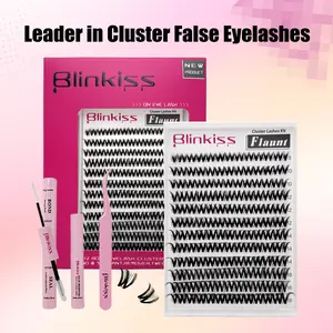Flaunt | Blinkiss upgraded U-shaped false eyelashes, super thick, waterproof, and long-lasting | Natural, everyday thick style | Beginner-friendly DIY false eyelashes for a perfect thick look | A must-have fashion item: clustered false eyelashes
