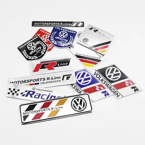 1Pcs Volkswagen Series Aluminum Badge Car Body Stickers Decals Windshield Sticker Side Decals For VW GTI Polo Golf Passat Tiguan Arteon Touareg Taigo Caddy Jetta CCn Touran Touareg Caddy Jetta Beetle Scirocco CC Bora
