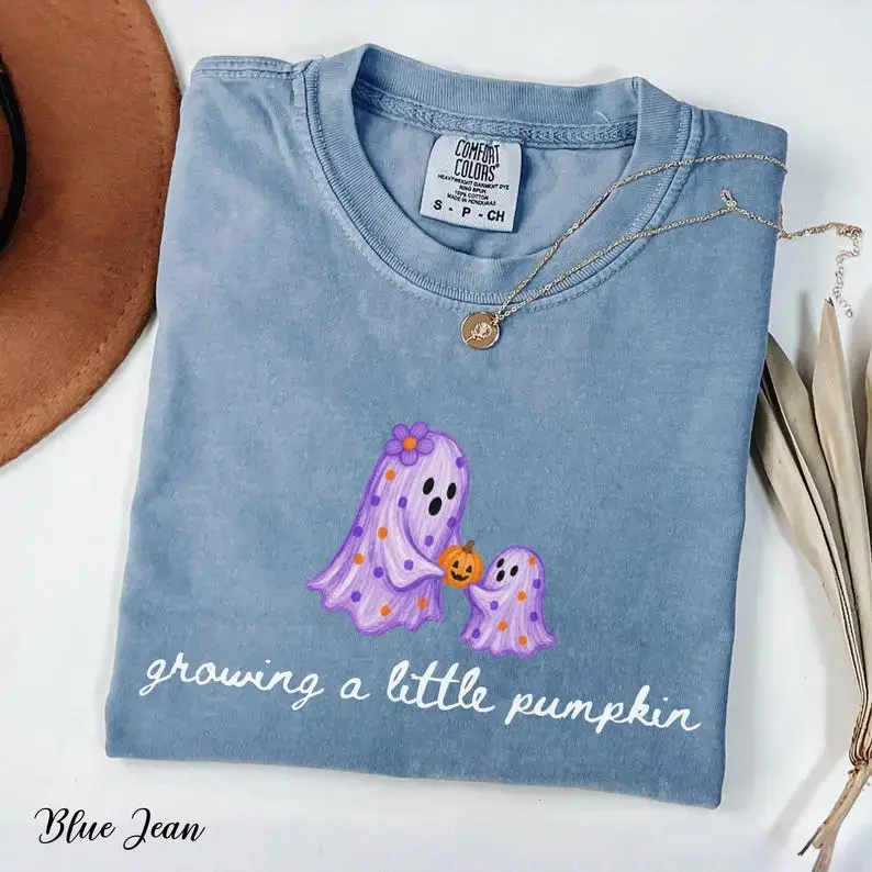 Comfort Colors Growing A Little Pumpkin Shirt, Halloween Pregnancy Announcement Tee, Fall Maternity Shirt, Baby Reveal Gift, Pregnant Mama