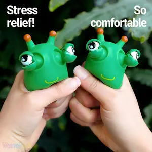 2 Pack Funny Vegetable Bug Eye-Popping Squeeze Toys, Creative Stress Relief Fidget Toys with Pinch Sound Effect, Novelty Venting Decompression Artifact, Fun Prank Toy for Kids & Adults, Perfect for Anxiety Relief, Daily Entertainment & Party Bag Fillers