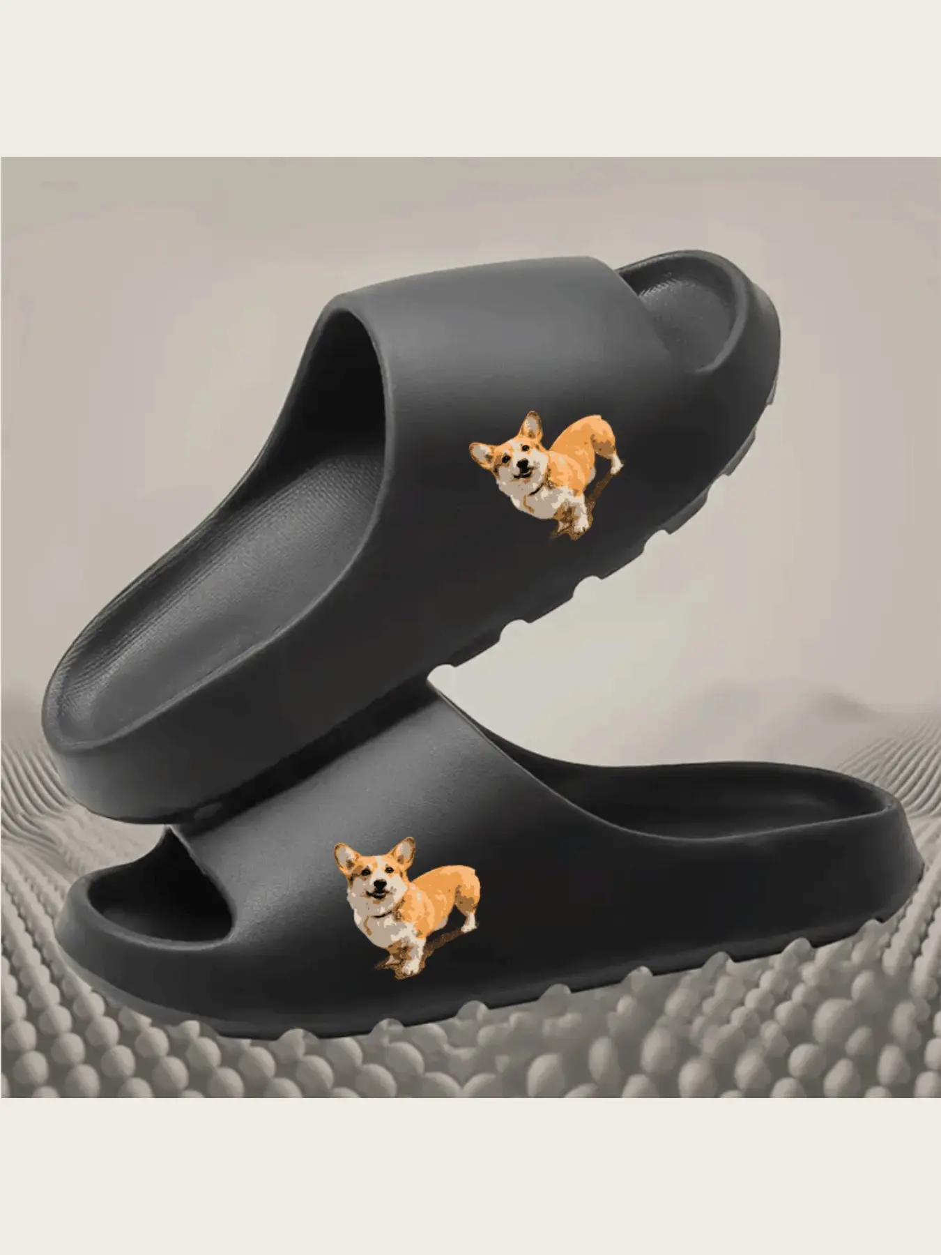 Cute Corgi Dog Print Slippers for Women Men Cozy Fleece Lined Non-Slip Indoor Home Shoes Soft Warm Winter Bedroom Slippers Animal Lovers Gift