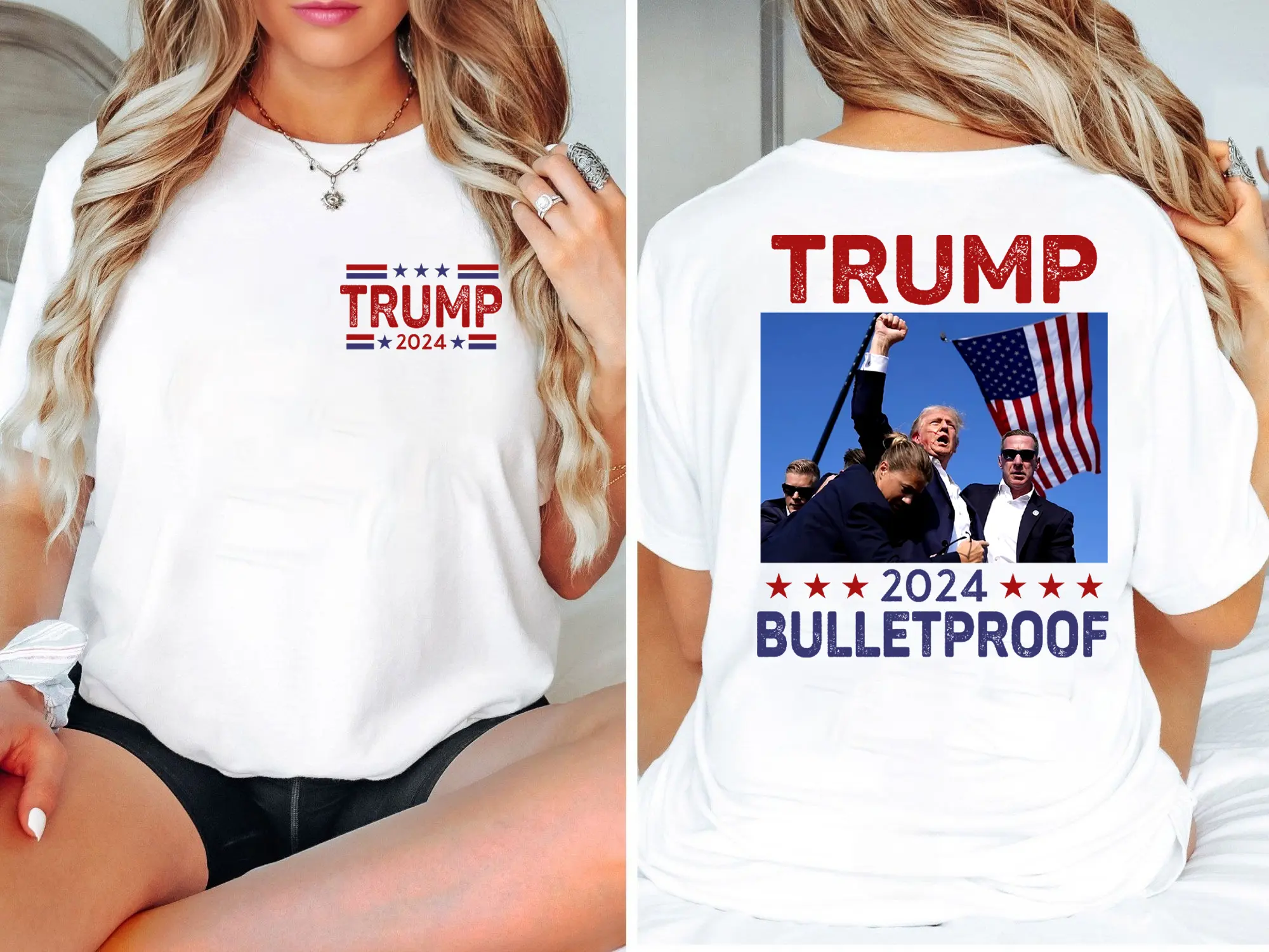 Bulletproof Shirt, Fight For America Shirt, Vote 2024 Shirt, Never Serrender Shirt, MAGA Shirt, 2024 Election Shirts, You Missed Shirt, Unisex Presidential Election Tees