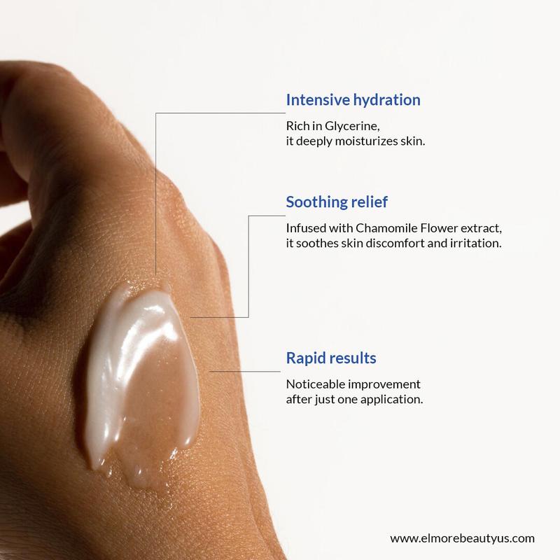 ELMORE Soothing Hand Cream – 42% Glycerin for Intense Moisture & Hydration | Chamomile Extract to Calm, Soothe & Restore Dry, Cracked Skin | Fast-Absorbing & Non-Greasy