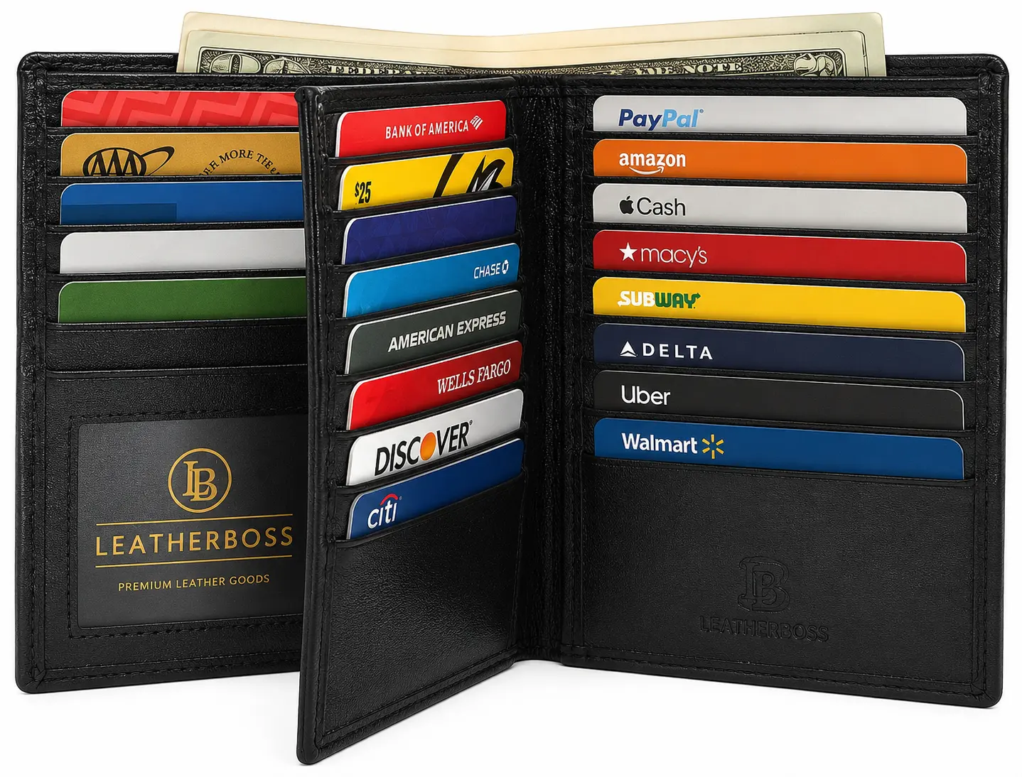 Men's Hipster Bifold Genuine Leather Multi-Card ID Holder European Mens Wallet, Premium Leather Men's Wallets for Travel & Daily Use