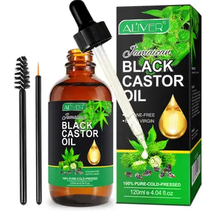 1 Count, ALIVER Aromatherapy Massage Black Castor Oil 120ml, Multi-Purpose, Pure Cold-Pressed, Strengthens Hair Strands, No-Rinse Hair Care Oil, Massage & Skincare Oil.