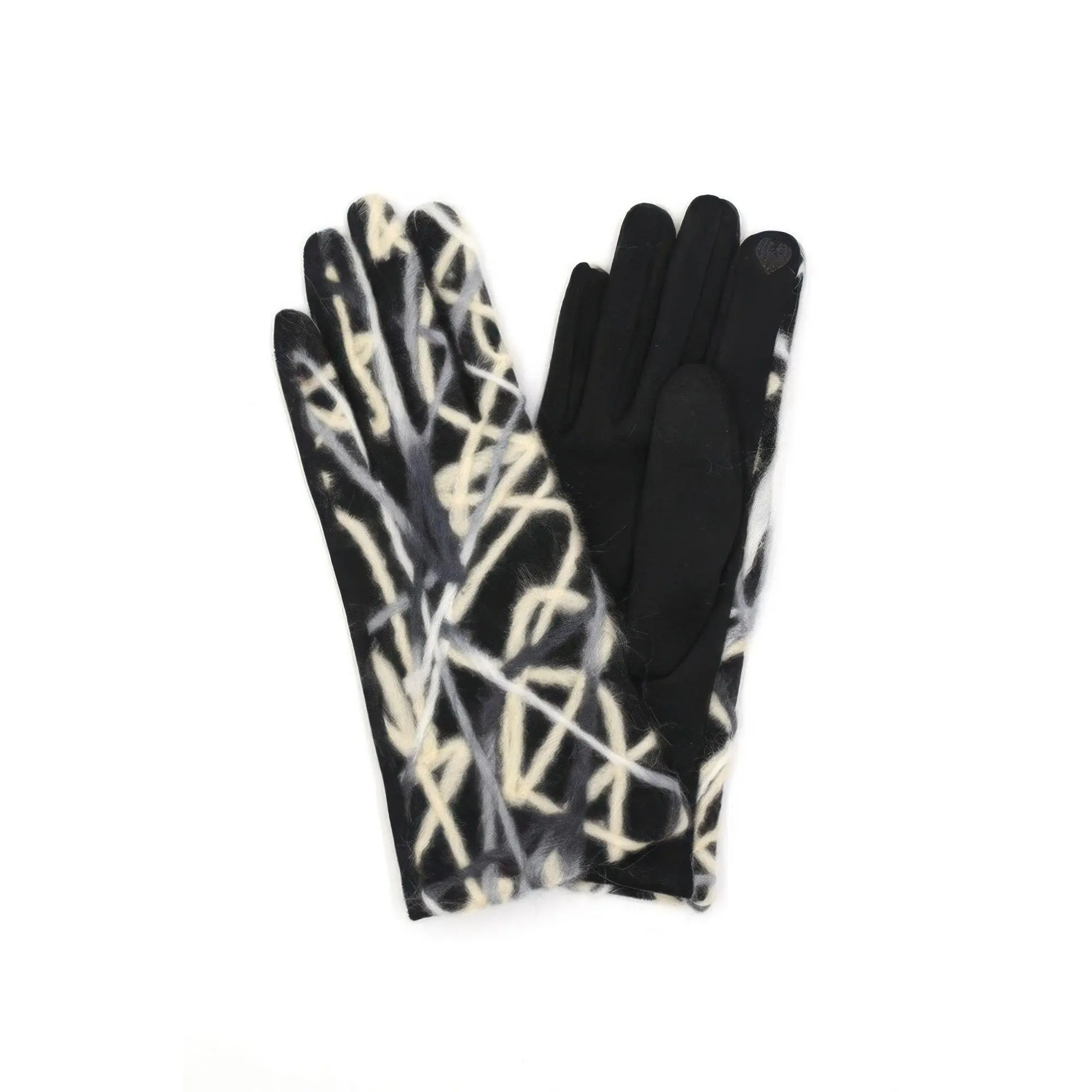 Geometric Multicolor Embroidered Smart Touchgloves