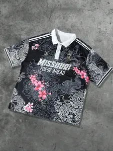 Men's Streetwear Dragon Print Polo Shirt, Daily Wear, Spring Summer Fashion, Casual Stylish Design, Perfect for Everyday Use