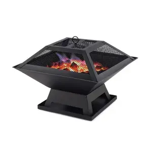 Square Small Fire Pit BBQ Party Portable Fire Pit Outdoor Camping