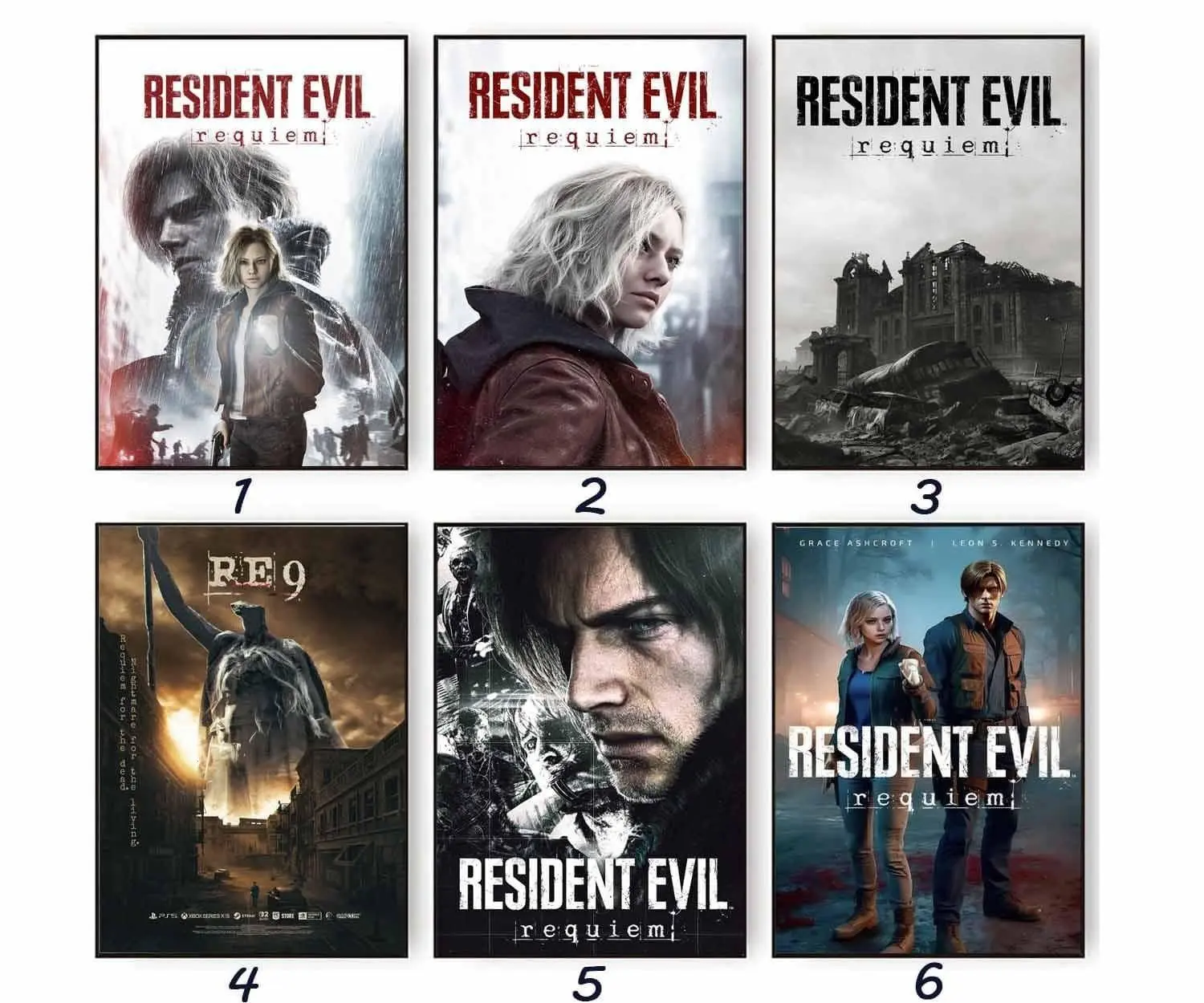 Resident Evil Requiem Poster, Survival Horror Game Wall Art, Resident Evil Game Poster Print, Gamer Room Decor NO FRAMED