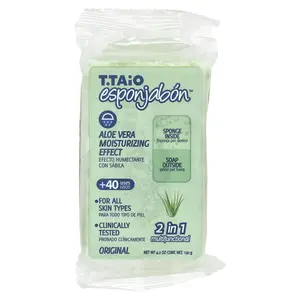 T. Taio Soap Bar With Sponge Inside, Original Aloe Vera, 4.2 oz (120 g)