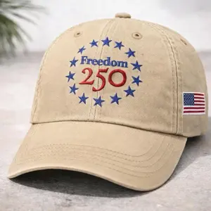 Freedom 250 Embroidered Hat, USA 1776 Celebration Hat, American Flag Baseball Cap, 4th of July Gift